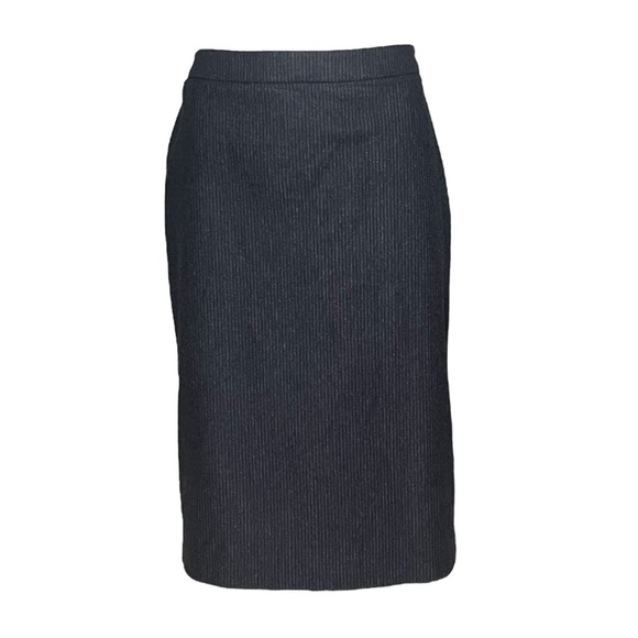 Max Mara Pencil Tulip Skirt Gray Pinstripe Virgin Wool Angora Blend Size 8 USA - Picture 1 of 8